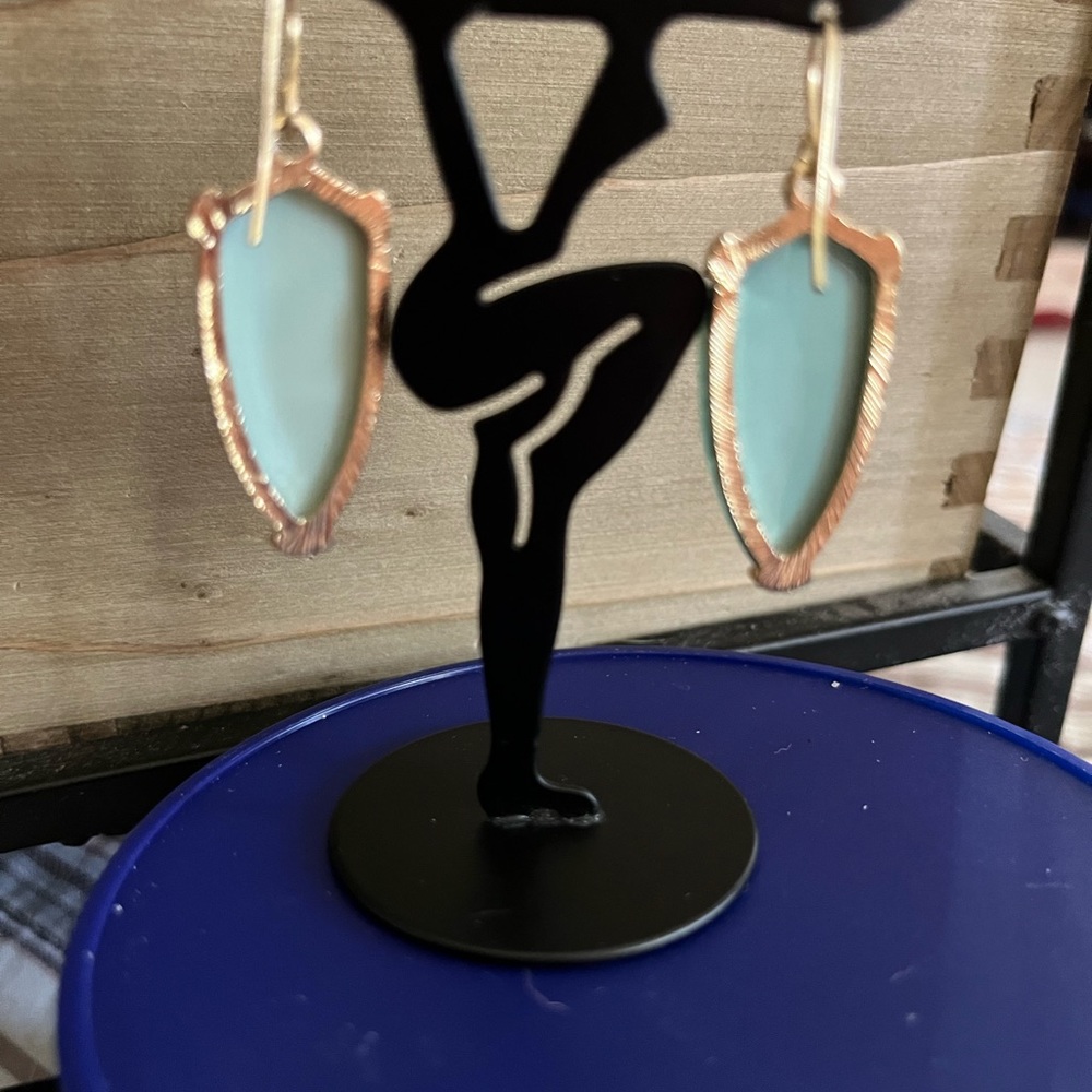 Beautiful Opalescent Green Dangle Earrings - Picture 7 of 11